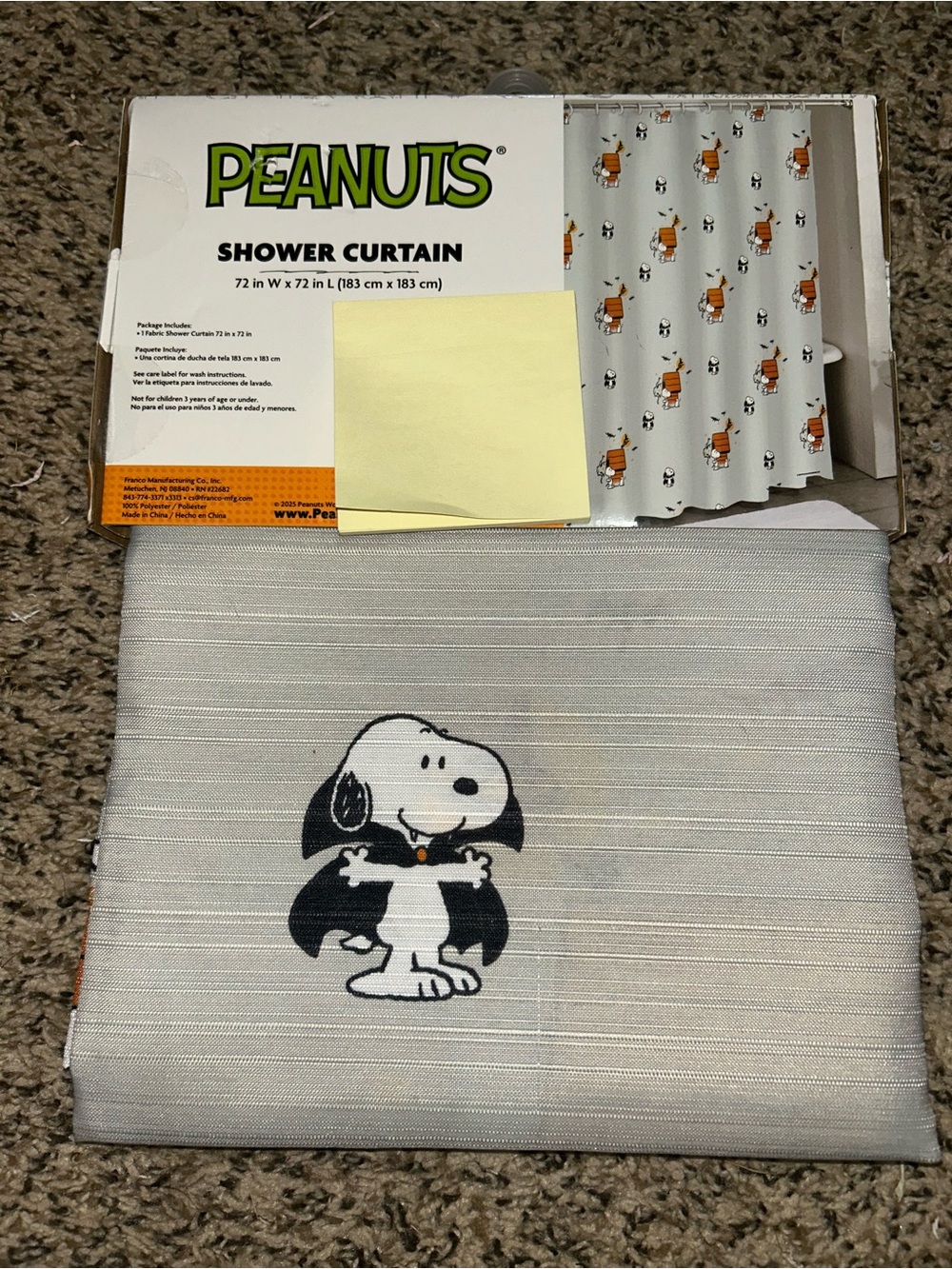 Peanuts Snoopy Halloween Shower Curtain